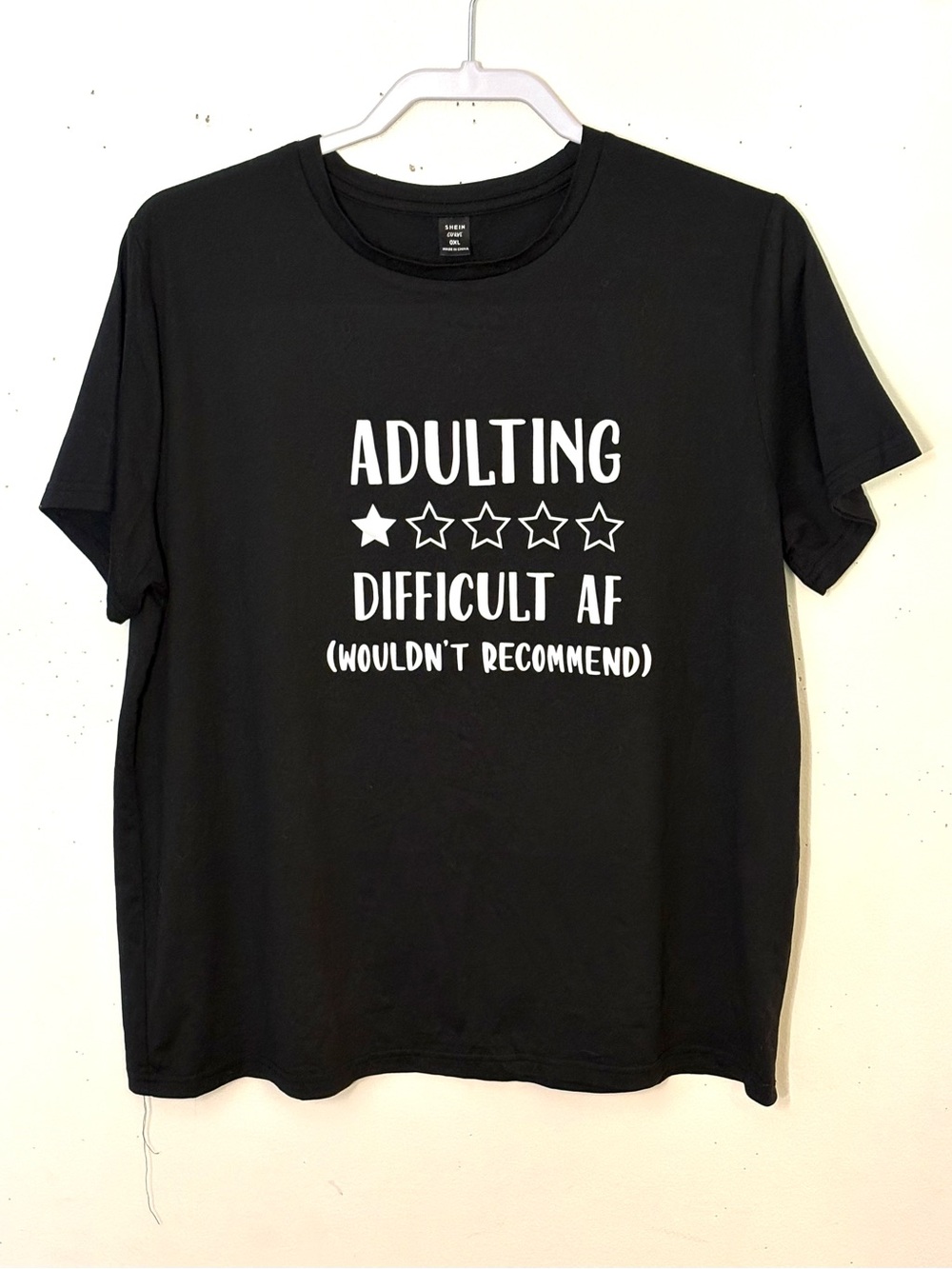 SHEIN Black Curvy Graphic Tee. Size 0XL. NWT.
